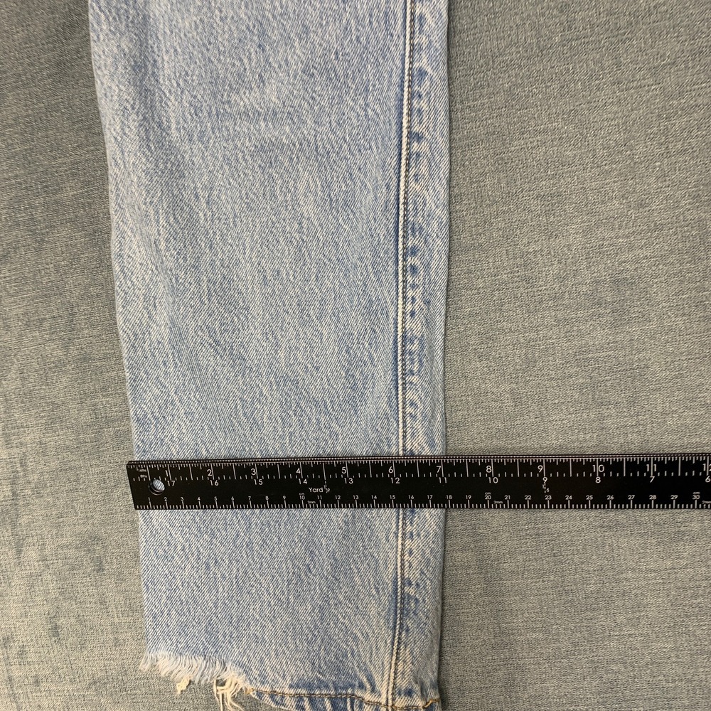 Levi's 501 Straight Jeans Womens 27x30 Blue Denim Original Fit Ripped High Rise - Picture 11 of 16
